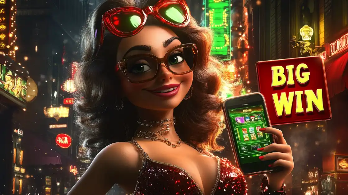 Big win celebration on Premier Bet mobile casino app with vintage styling