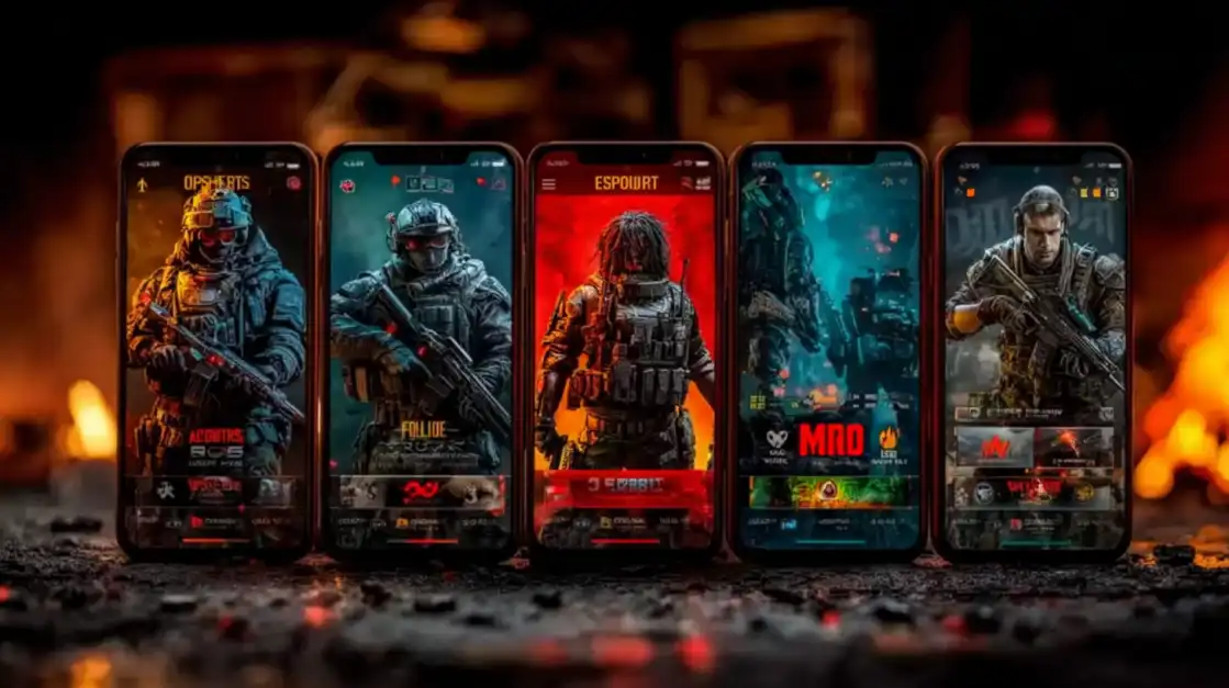 Military-themed mobile casino games collection featuring soldier characters