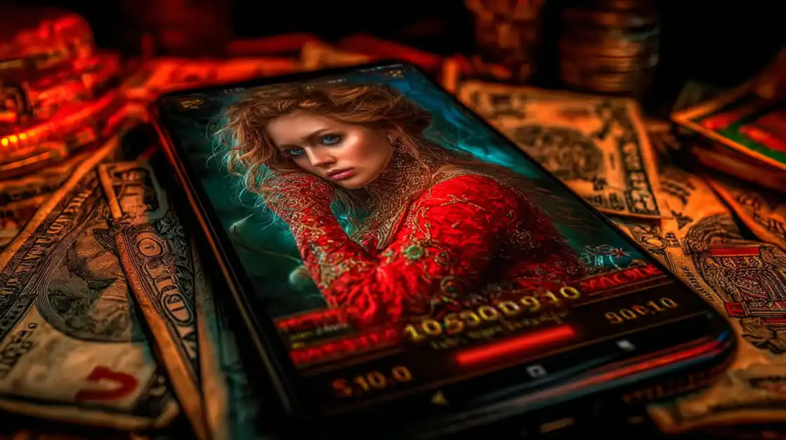 Elegant woman enjoying mobile casino card games during Premier Bet registration