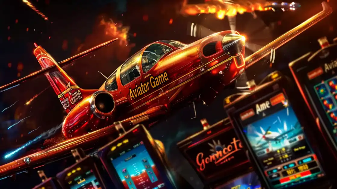 Aviator airplane-themed casino slot game with flight simulation elements
