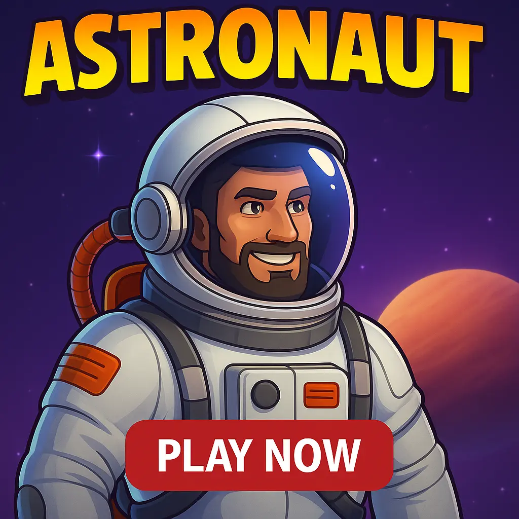 Spaceman astronaut crash game with rocket and multiplier climbing mechanics