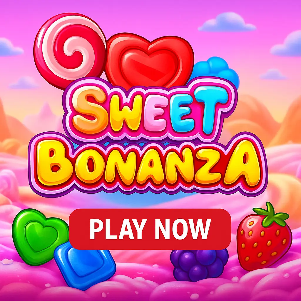 Sweet Bonanza candy-themed slot with colorful fruits and bomb multipliers